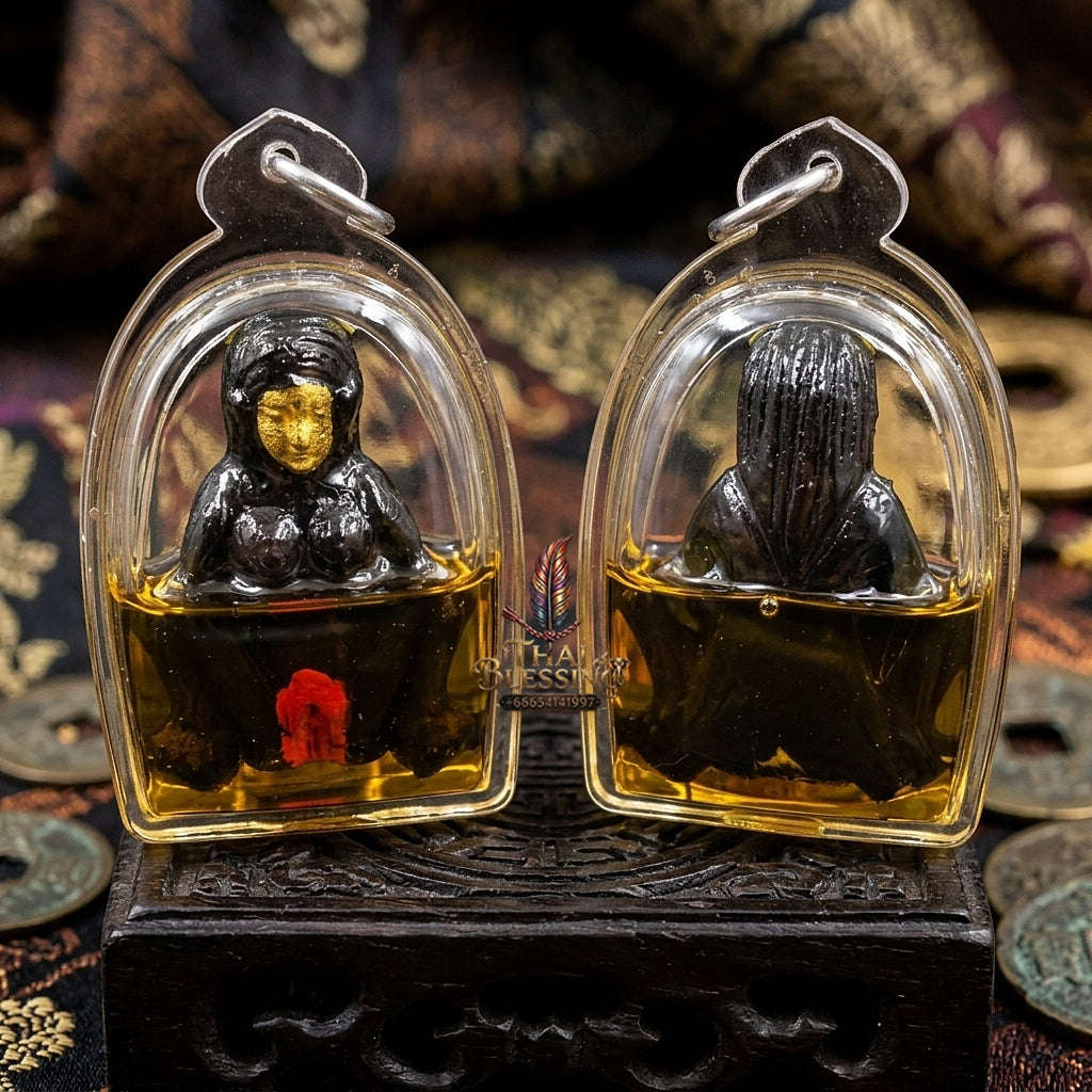 ✨ Mae Haek Rap Sap (Takian Wood Wealth-Drawing Mother Spirit Talisman, 2565 / 2022 Edition) - Ruesi Somdet (Kruba Dech) / Ban Mai Rattanakosin Cemetery, Lampang Thai Blessing Co By RURUECHA