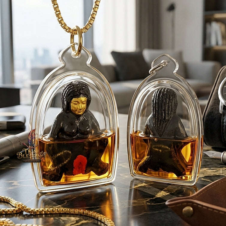 ✨ Mae Haek Rap Sap (Takian Wood Wealth-Drawing Mother Spirit Talisman, 2565 / 2022 Edition) - Ruesi Somdet (Kruba Dech) / Ban Mai Rattanakosin Cemetery, Lampang Thai Blessing Co By RURUECHA