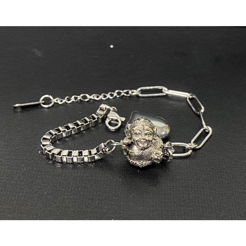 Mae Nang Kwak wealth bracelet featuring a detailed charm and elegant metal links for prosperity and charm