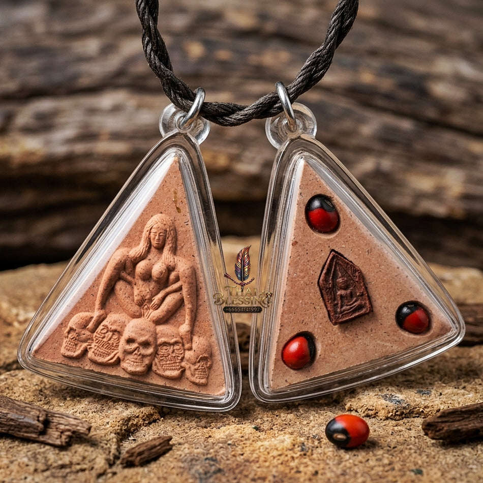 Mae Per Thai Amulet Protection talisman good luck charm spiritual Charm Embedded Khun Phaen Relic Pink Sacred Charm Herb Thai Blessing Co By RURUECHA