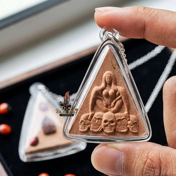 Mae Per Thai Amulet Protection talisman good luck charm spiritual Charm Embedded Khun Phaen Relic Pink Sacred Charm Herb Thai Blessing Co By RURUECHA