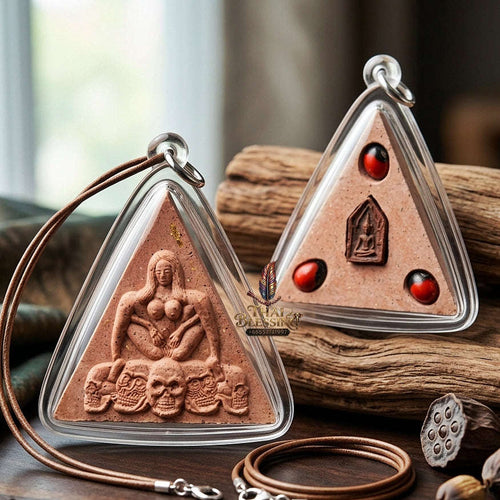 Mae Per Thai Amulet Protection talisman good luck charm spiritual Charm Embedded Khun Phaen Relic Pink Sacred Charm Herb Thai Blessing Co By RURUECHA