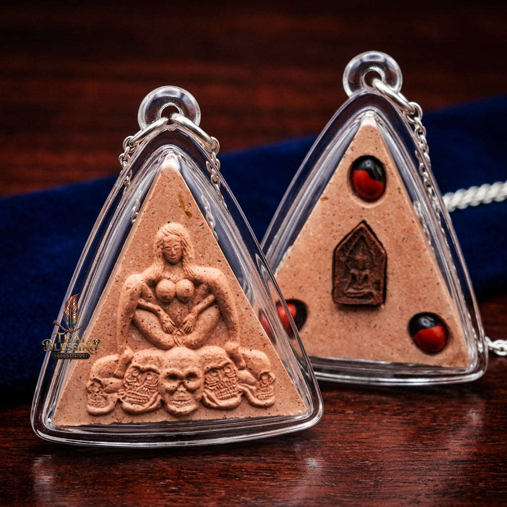 Mae Per Thai Amulet Protection talisman good luck charm spiritual Charm Embedded Khun Phaen Relic Pink Sacred Charm Herb Thai Blessing Co By RURUECHA