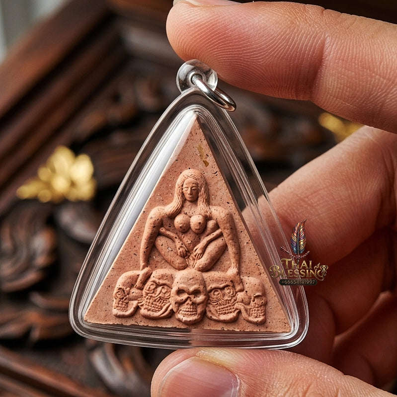 Mae Per Thai Amulet Protection talisman good luck charm spiritual Charm Embedded Khun Phaen Relic Pink Sacred Charm Herb Thai Blessing Co By RURUECHA