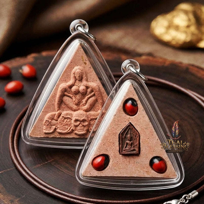 Mae Per Thai Amulet Protection talisman good luck charm spiritual Charm Embedded Khun Phaen Relic Pink Sacred Charm Herb Thai Blessing Co By RURUECHA