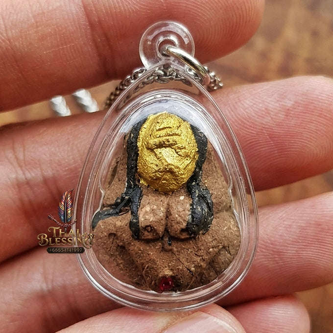 Mae Per Thai Amulet Protection talisman good luck charm spiritual jewelry Sacred Mae Per Na Kham Gold Face Hypnotic Charm Northern Lanna Sorcery Thai Blessing Co By RURUECHA