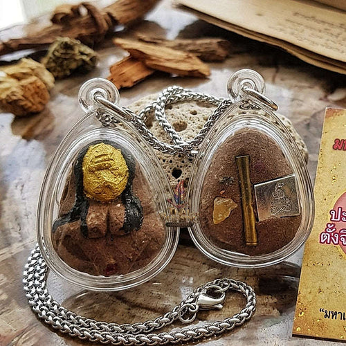 Mae Per Thai Amulet Protection talisman good luck charm spiritual jewelry Sacred Mae Per Na Kham Gold Face Hypnotic Charm Northern Lanna Sorcery Thai Blessing Co By RURUECHA