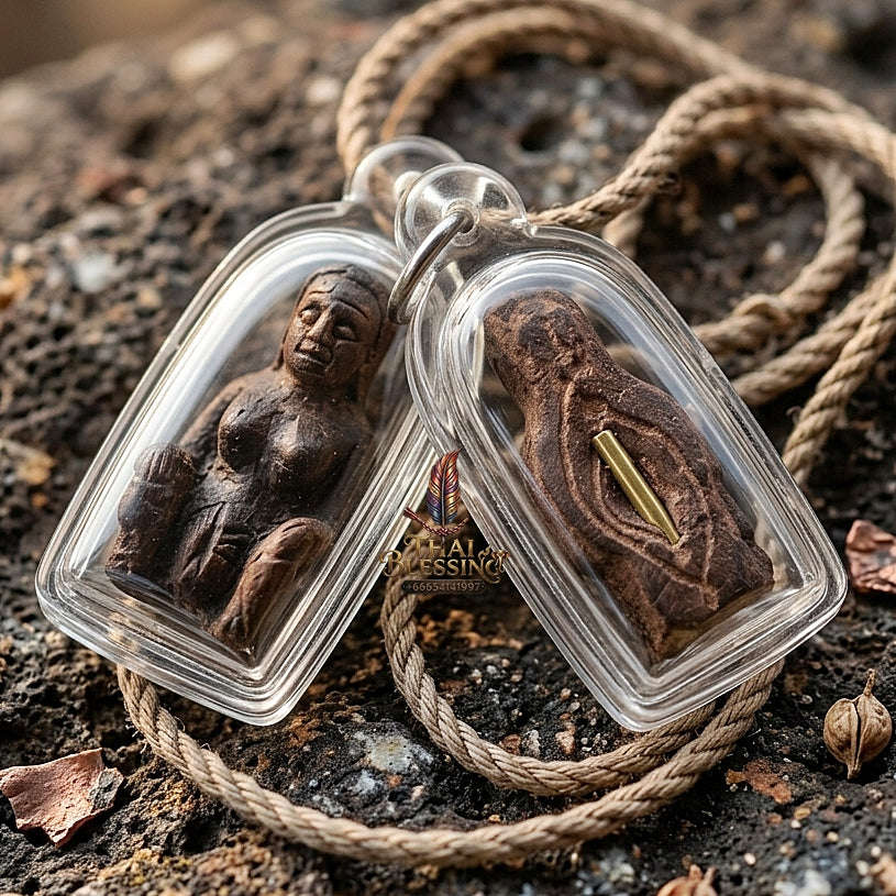 Mae Per Thai Amulet Protection talisman good luck charm spiritual jewelry Sacred Mae Per Primordial Charm Black Phrai Sacred Spirit Matrix Thai Blessing Co By RURUECHA