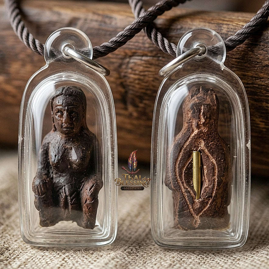 Mae Per Thai Amulet Protection talisman good luck charm spiritual jewelry Sacred Mae Per Primordial Charm Black Phrai Sacred Spirit Matrix Thai Blessing Co By RURUECHA
