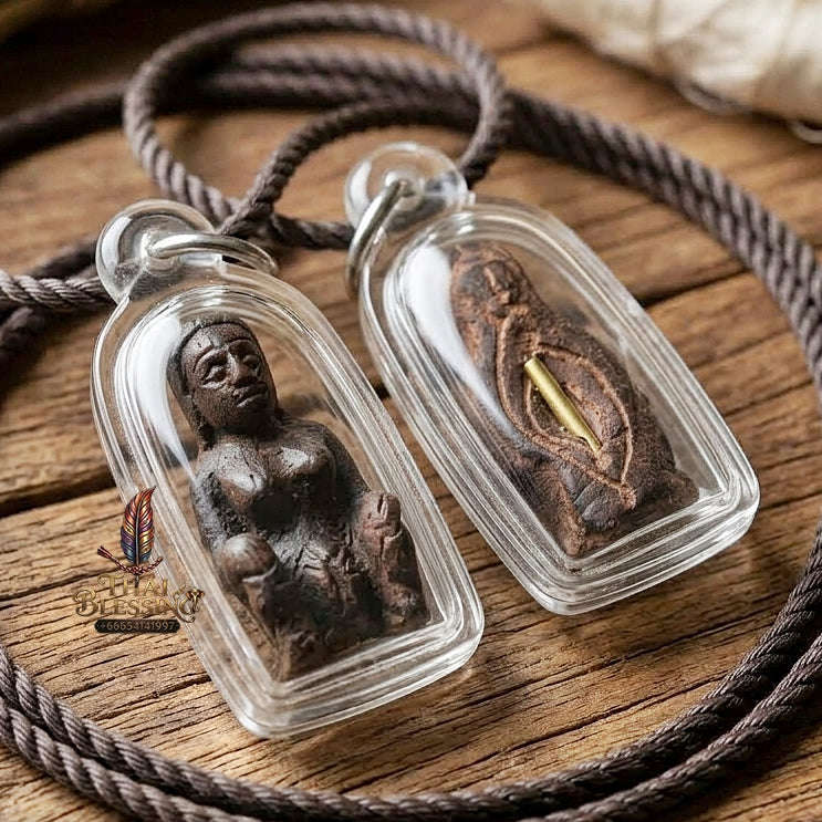 Mae Per Thai Amulet Protection talisman good luck charm spiritual jewelry Sacred Mae Per Primordial Charm Black Phrai Sacred Spirit Matrix Thai Blessing Co By RURUECHA