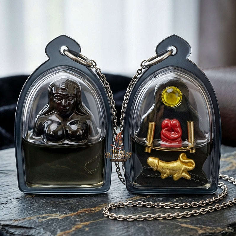 Mae Per Thai Amulet Protection talisman good luck charm spiritual jewelry Sacred Mae Per Primordial Charm Cased in Charm Oil Sacred Attraction Thai Blessing Co By RURUECHA
