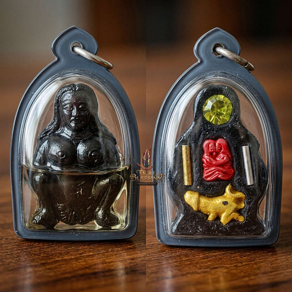 Mae Per Thai Amulet Protection talisman good luck charm spiritual jewelry Sacred Mae Per Primordial Charm Cased in Charm Oil Sacred Attraction Thai Blessing Co By RURUECHA