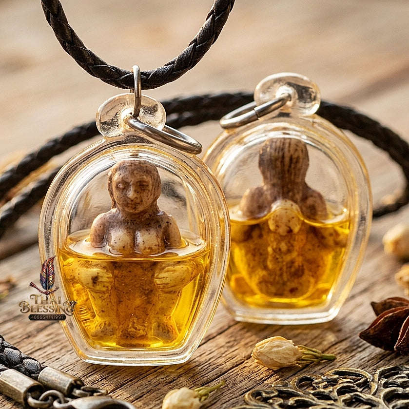 Mae Per Thai Amulet Protection talisman good luck charm spiritual jewelry Sacred Mae Per Primordial Charm Cased in Charm Oil Thai Blessing Co By RURUECHA