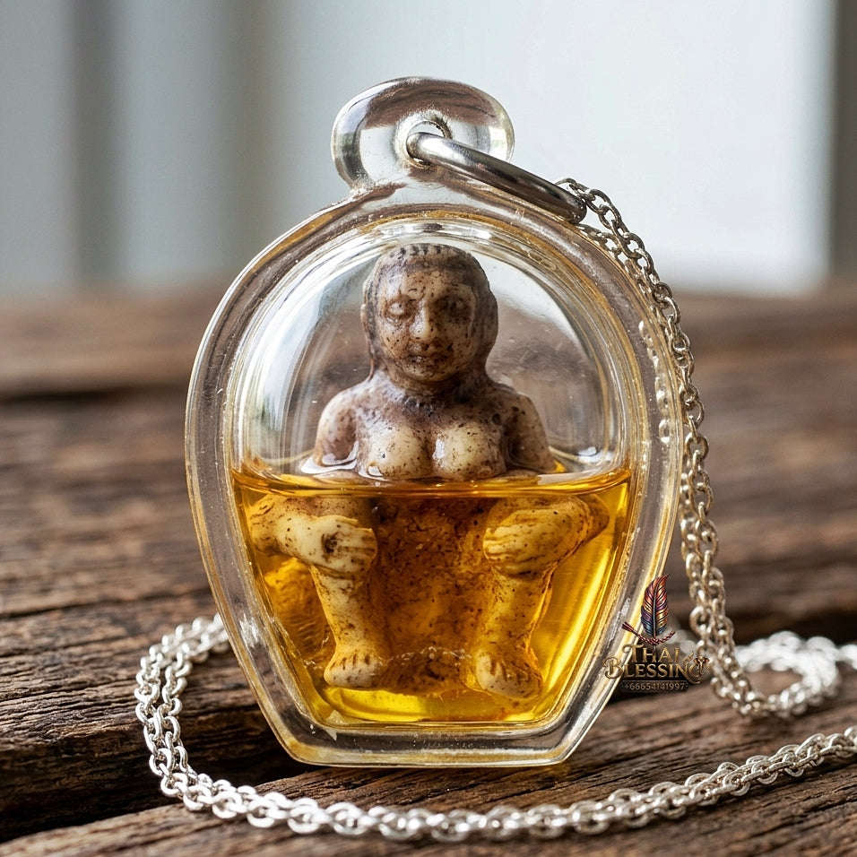 Mae Per Thai Amulet Protection talisman good luck charm spiritual jewelry Sacred Mae Per Primordial Charm Cased in Charm Oil Thai Blessing Co By RURUECHA