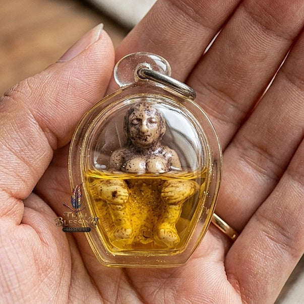 Mae Per Thai Amulet Protection talisman good luck charm spiritual jewelry Sacred Mae Per Primordial Charm Cased in Charm Oil Thai Blessing Co By RURUECHA