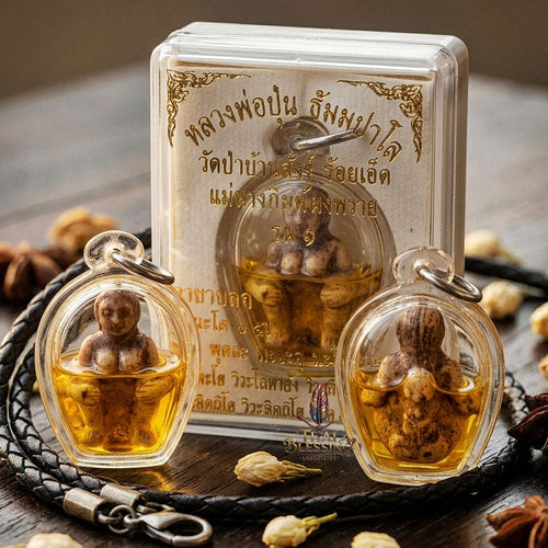 Mae Per Thai Amulet Protection talisman good luck charm spiritual jewelry Sacred Mae Per Primordial Charm Cased in Charm Oil Thai Blessing Co By RURUECHA