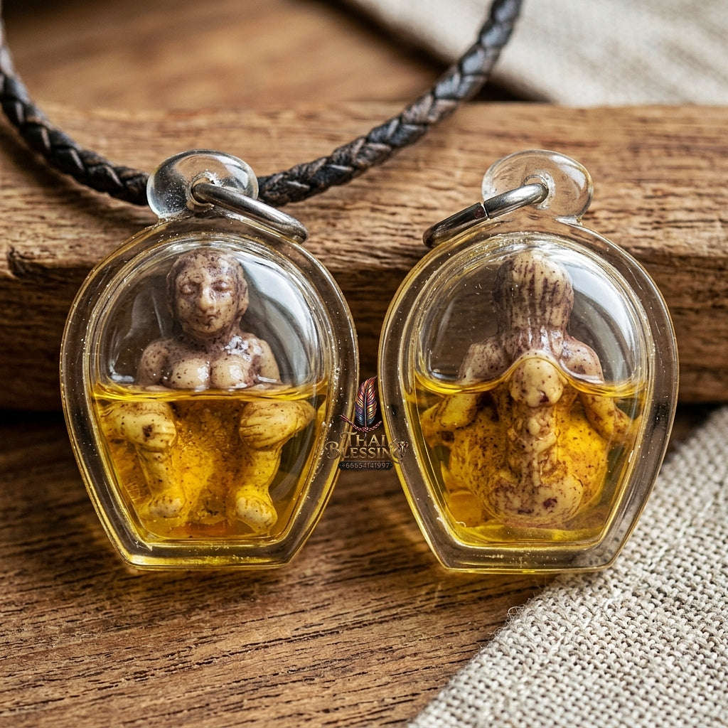 Mae Per Thai Amulet Protection talisman good luck charm spiritual jewelry Sacred Mae Per Primordial Charm Cased in Charm Oil Thai Blessing Co By RURUECHA