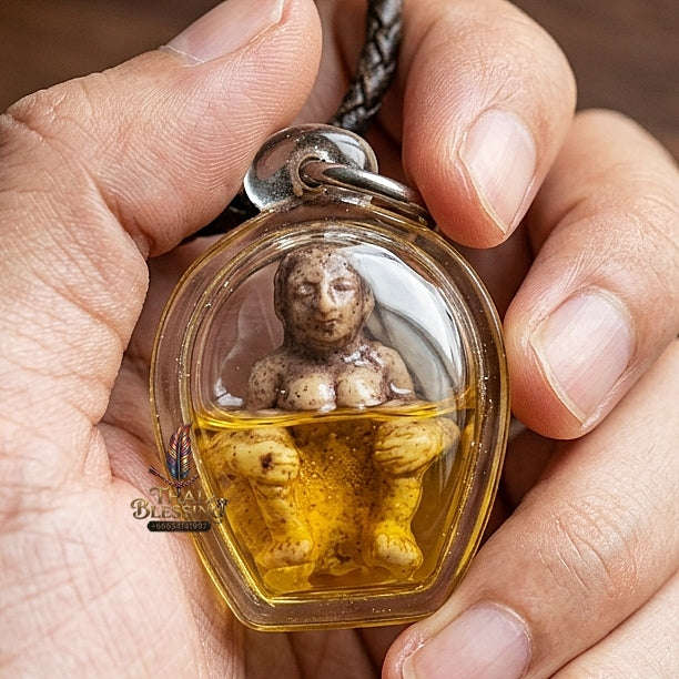 Mae Per Thai Amulet Protection talisman good luck charm spiritual jewelry Sacred Mae Per Primordial Charm Cased in Charm Oil Thai Blessing Co By RURUECHA