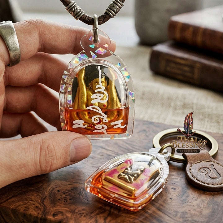 Mae Per Thai Amulet Protection talisman good luck charm spiritual jewelry Sacred Mae Per Primordial Charm Cased in Nang Phli Charm Oil Sacred Attraction Thai Blessing Co By RURUECHA