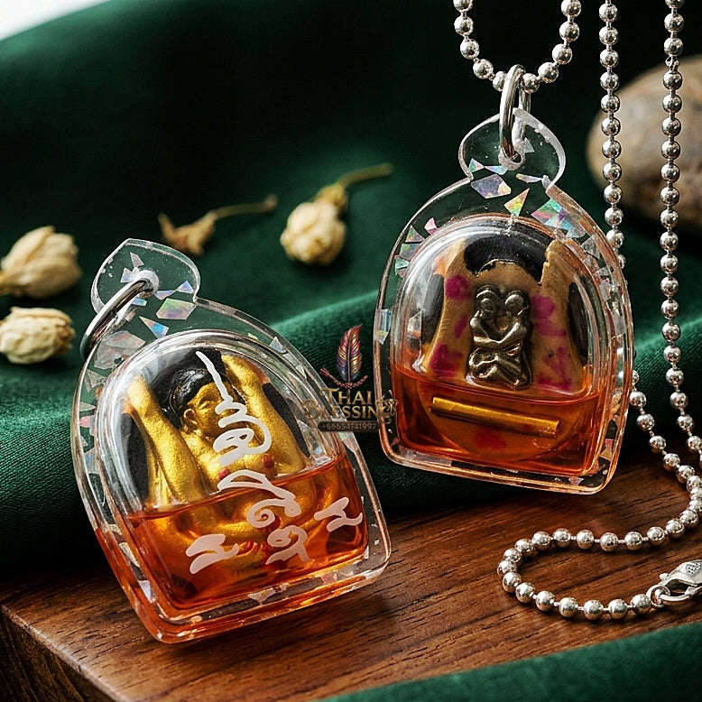 Mae Per Thai Amulet Protection talisman good luck charm spiritual jewelry Sacred Mae Per Primordial Charm Cased in Nang Phli Charm Oil Sacred Attraction Thai Blessing Co By RURUECHA