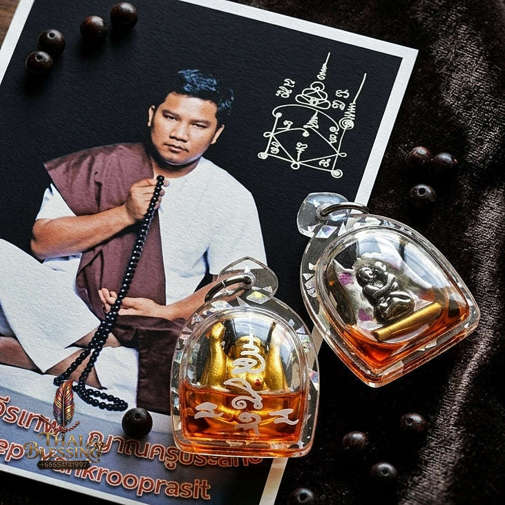 Mae Per Thai Amulet Protection talisman good luck charm spiritual jewelry Sacred Mae Per Primordial Charm Cased in Nang Phli Charm Oil Sacred Attraction Thai Blessing Co By RURUECHA