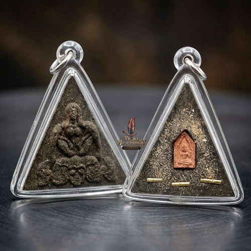 Mae Per Thai Amulet Protection talisman good luck charm spiritual jewelry Sacred Mae Per Primordial Charm Embedded Khun Phaen Relic Black Sacred Charm Herb Thai Blessing Co By RURUECHA