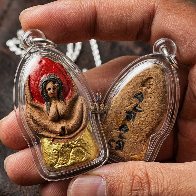 Mae Per Thai Amulet Protection talisman good luck charm spiritual jewelry Sacred Mae Per Primordial Charm Hand-Painted Lanna Sorcery Thai Blessing Co By RURUECHA