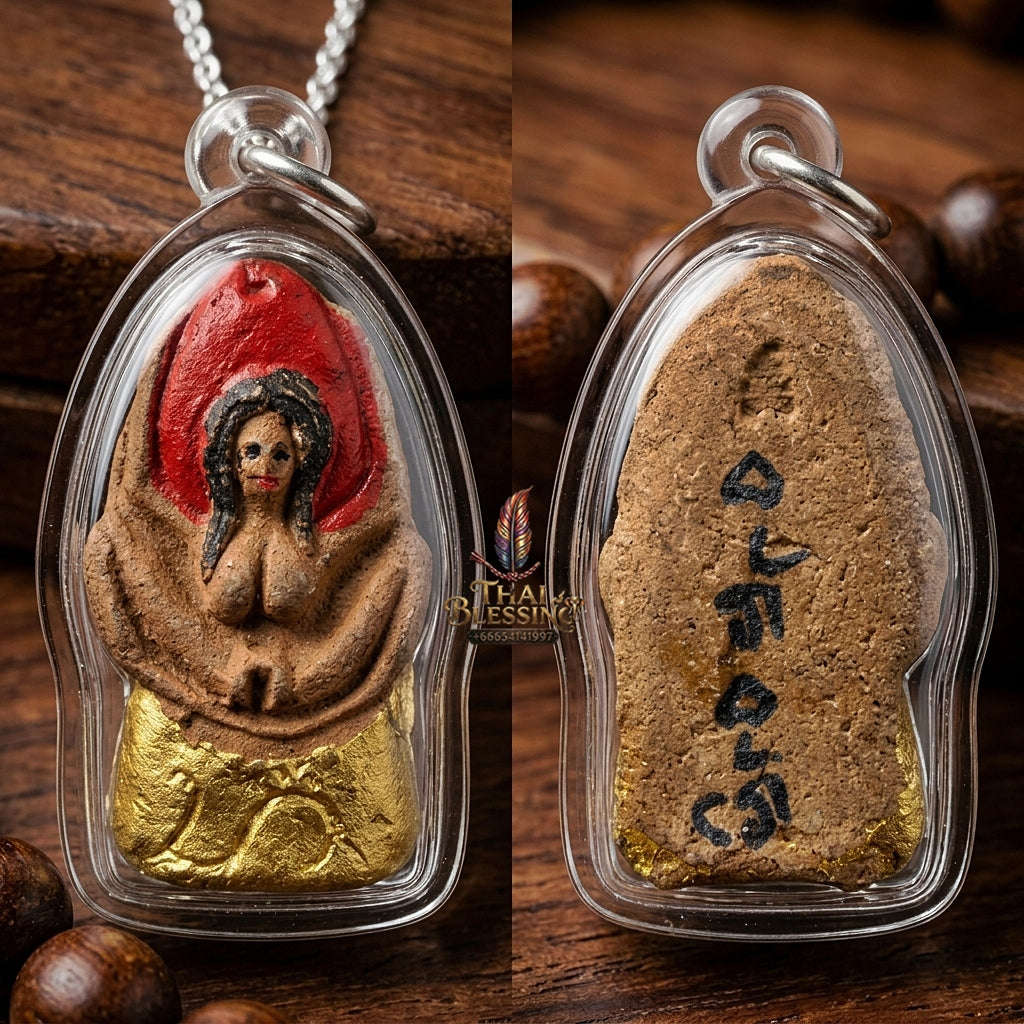 Mae Per Thai Amulet Protection talisman good luck charm spiritual jewelry Sacred Mae Per Primordial Charm Hand-Painted Lanna Sorcery Thai Blessing Co By RURUECHA