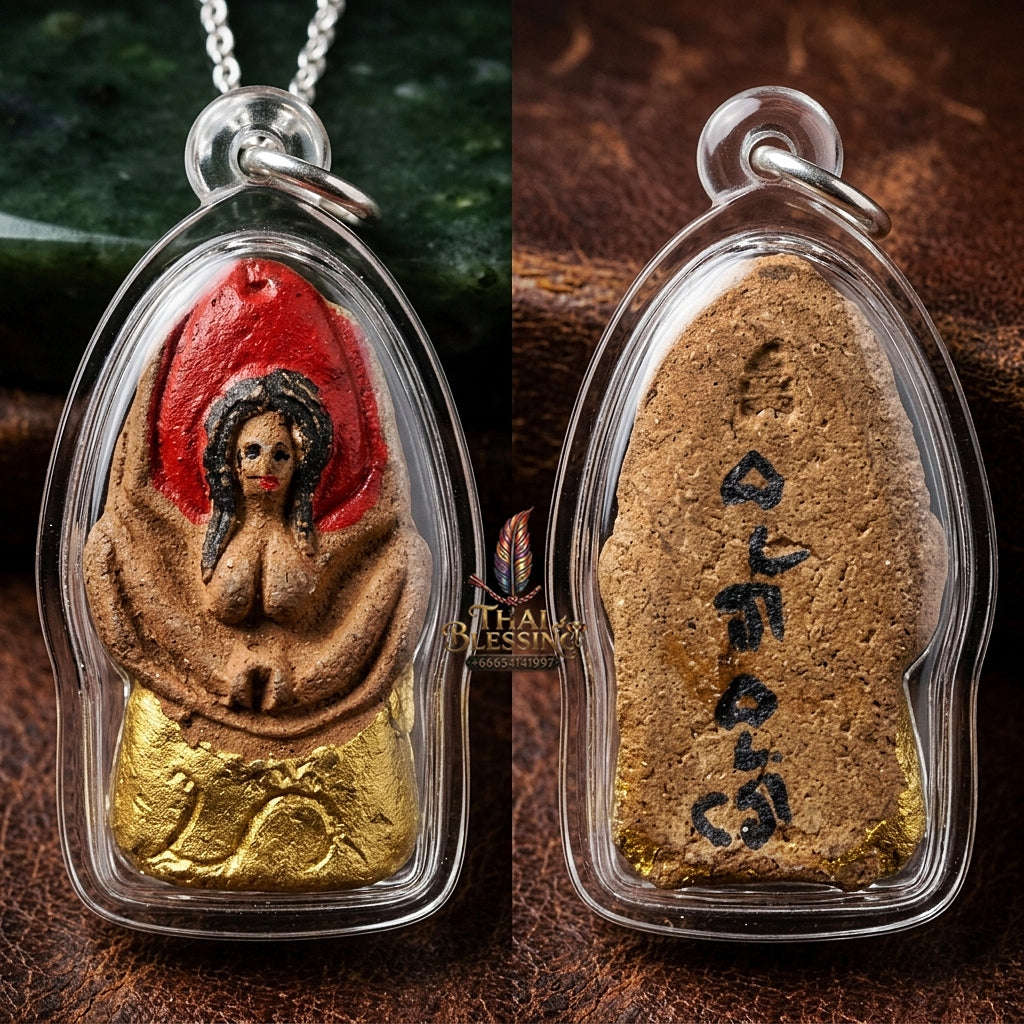 Mae Per Thai Amulet Protection talisman good luck charm spiritual jewelry Sacred Mae Per Primordial Charm Hand-Painted Lanna Sorcery Thai Blessing Co By RURUECHA