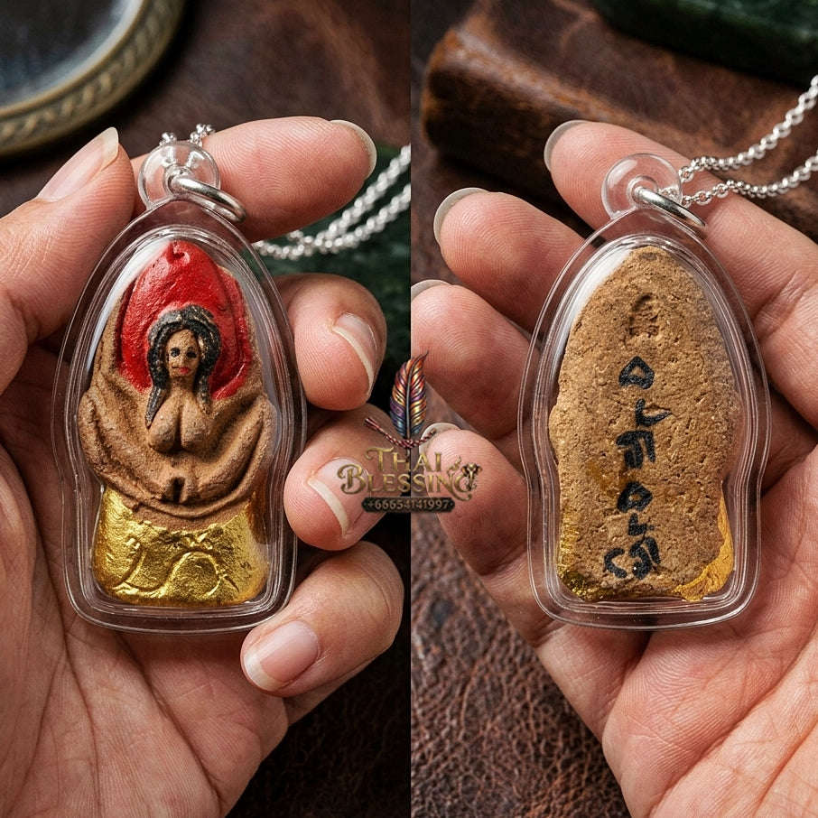 Mae Per Thai Amulet Protection talisman good luck charm spiritual jewelry Sacred Mae Per Primordial Charm Hand-Painted Lanna Sorcery Thai Blessing Co By RURUECHA