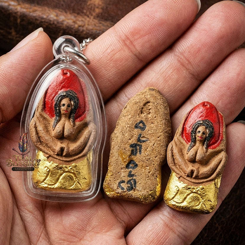 Mae Per Thai Amulet Protection talisman good luck charm spiritual jewelry Sacred Mae Per Primordial Charm Hand-Painted Lanna Sorcery Thai Blessing Co By RURUECHA