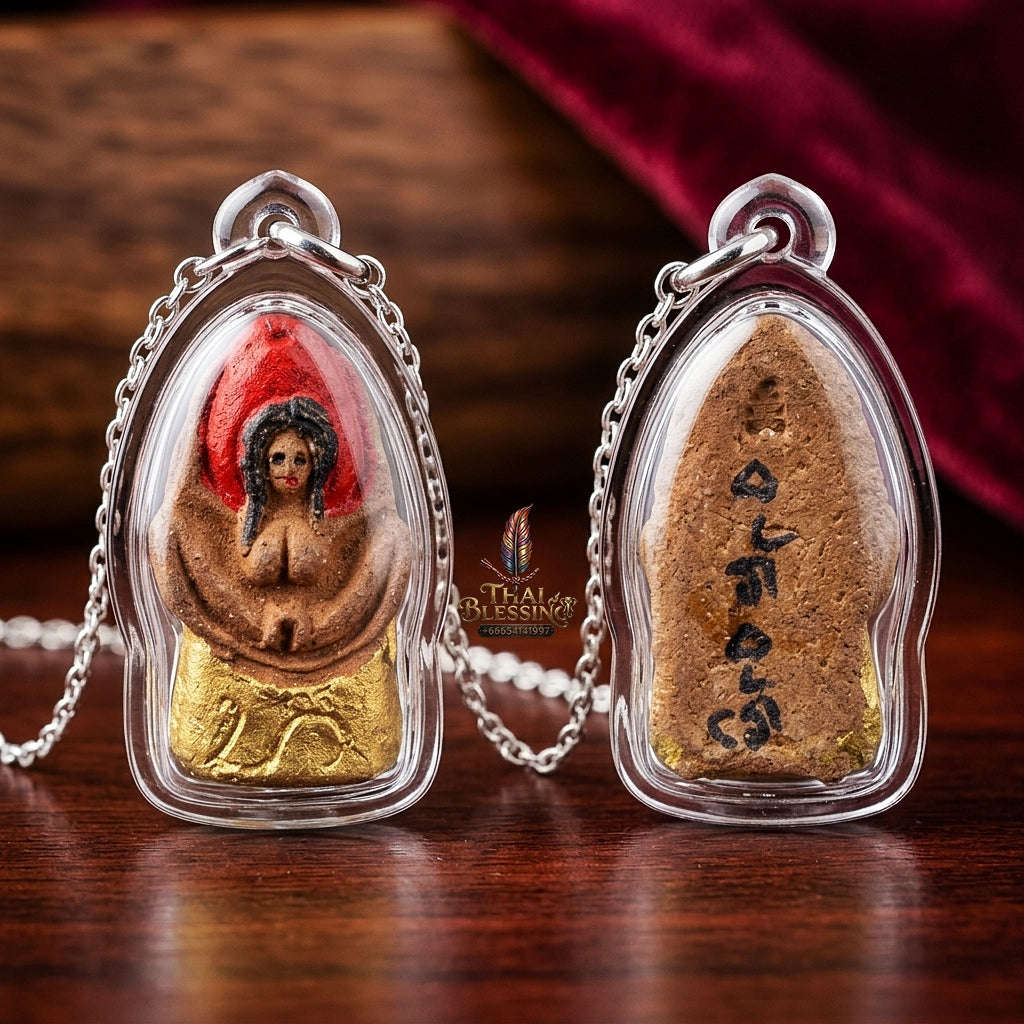 Mae Per Thai Amulet Protection talisman good luck charm spiritual jewelry Sacred Mae Per Primordial Charm Hand-Painted Lanna Sorcery Thai Blessing Co By RURUECHA