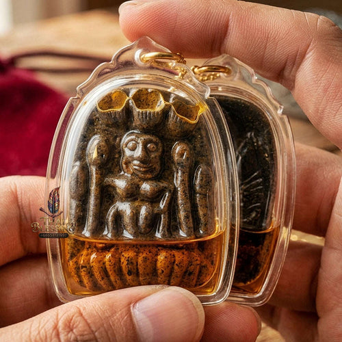 Mae Per Thai Amulet Protection talisman good luck charm spiritual jewelry Sacred Mae Per Primordial Earth Charm Cased in Charm Oil Muk Dam Sorcery Thai Blessing Co By RURUECHA