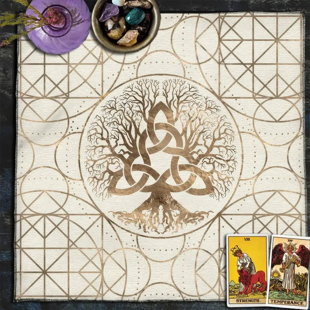 🧙‍♀️ Magic Runes Tarot Tablecloth – The Perfect Altar Cloth for Tarot, Oracle Cards & Witchy Decor TLB (386)