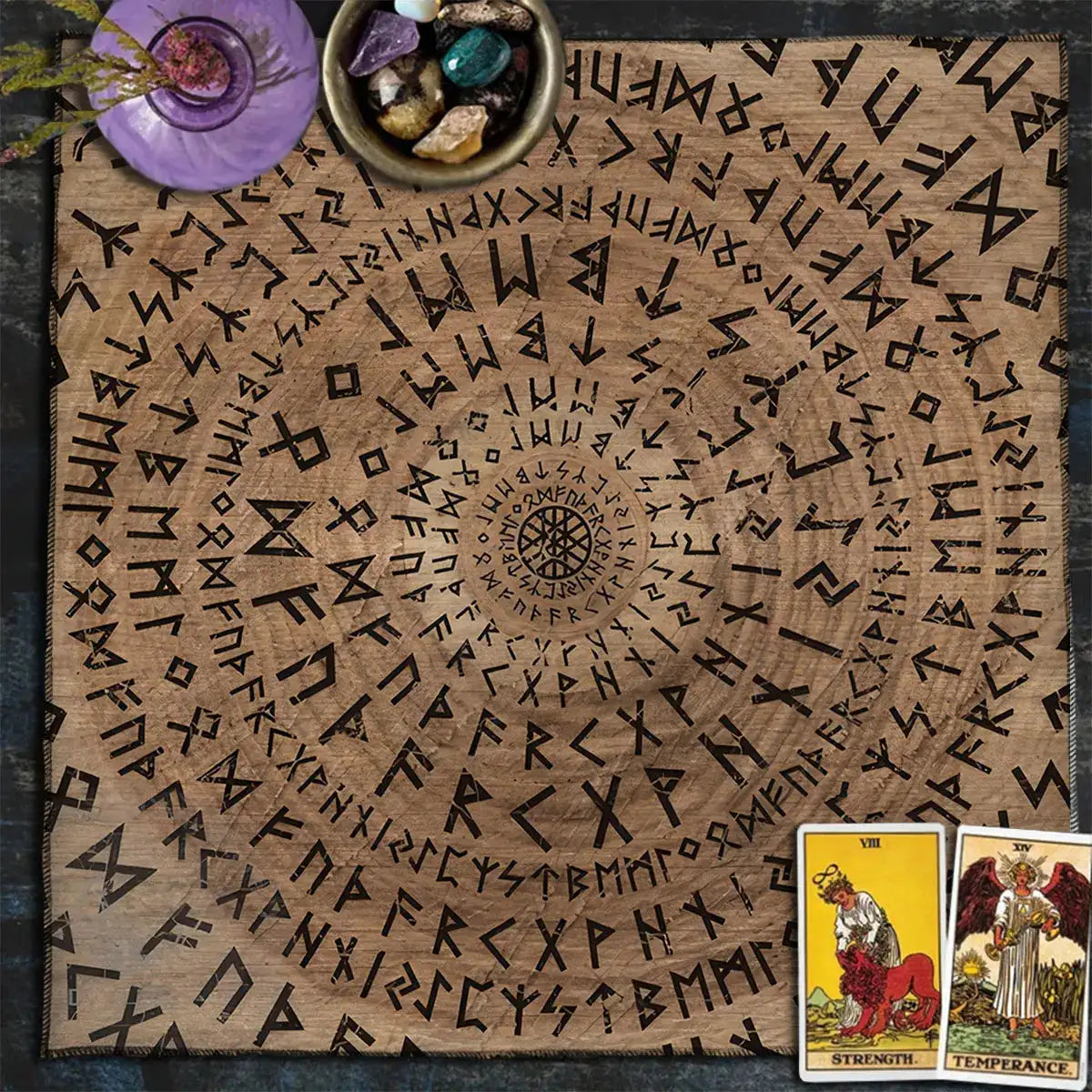 🧙‍♀️ Magic Runes Tarot Tablecloth – The Perfect Altar Cloth for Tarot, Oracle Cards & Witchy Decor
