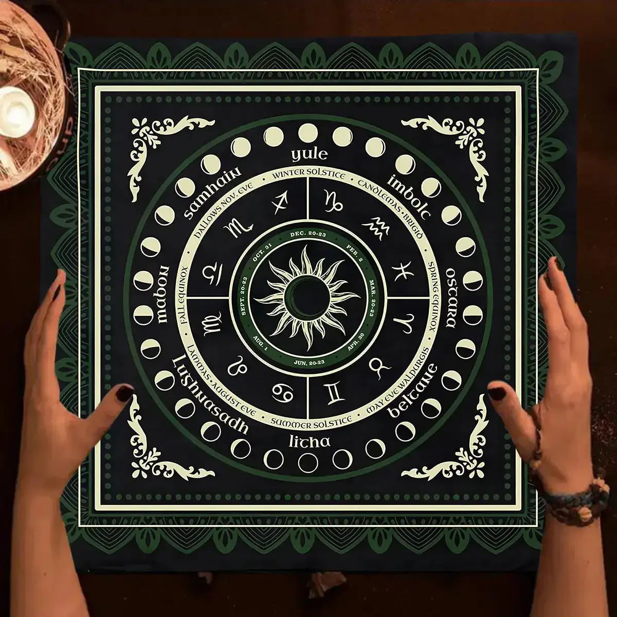 🧙‍♀️ Magic Runes Tarot Tablecloth – The Perfect Altar Cloth for Tarot, Oracle Cards & Witchy Decor TLB (554)