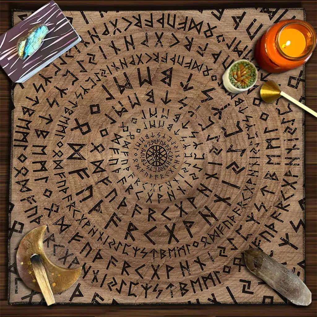 🧙‍♀️ Magic Runes Tarot Tablecloth – The Perfect Altar Cloth for Tarot, Oracle Cards & Witchy Decor