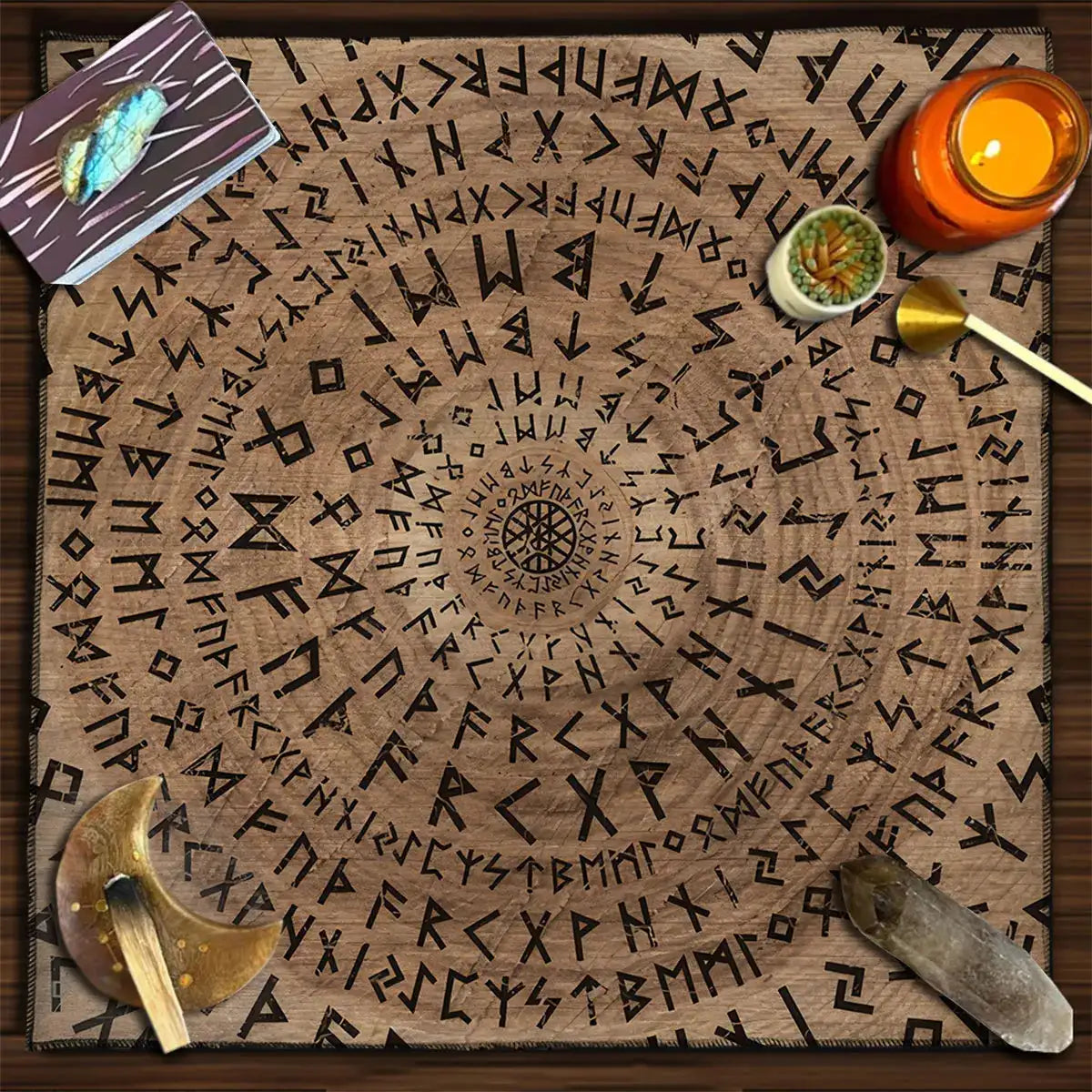 🧙‍♀️ Magic Runes Tarot Tablecloth – The Perfect Altar Cloth for Tarot, Oracle Cards & Witchy Decor