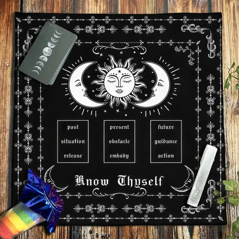 🧙‍♀️ Magic Runes Tarot Tablecloth – The Perfect Altar Cloth for Tarot, Oracle Cards & Witchy Decor TLB (252)
