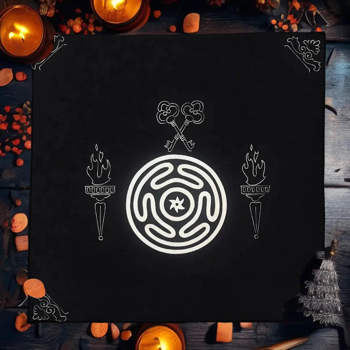 🧙‍♀️ Magic Runes Tarot Tablecloth – The Perfect Altar Cloth for Tarot, Oracle Cards & Witchy Decor TLB (572)