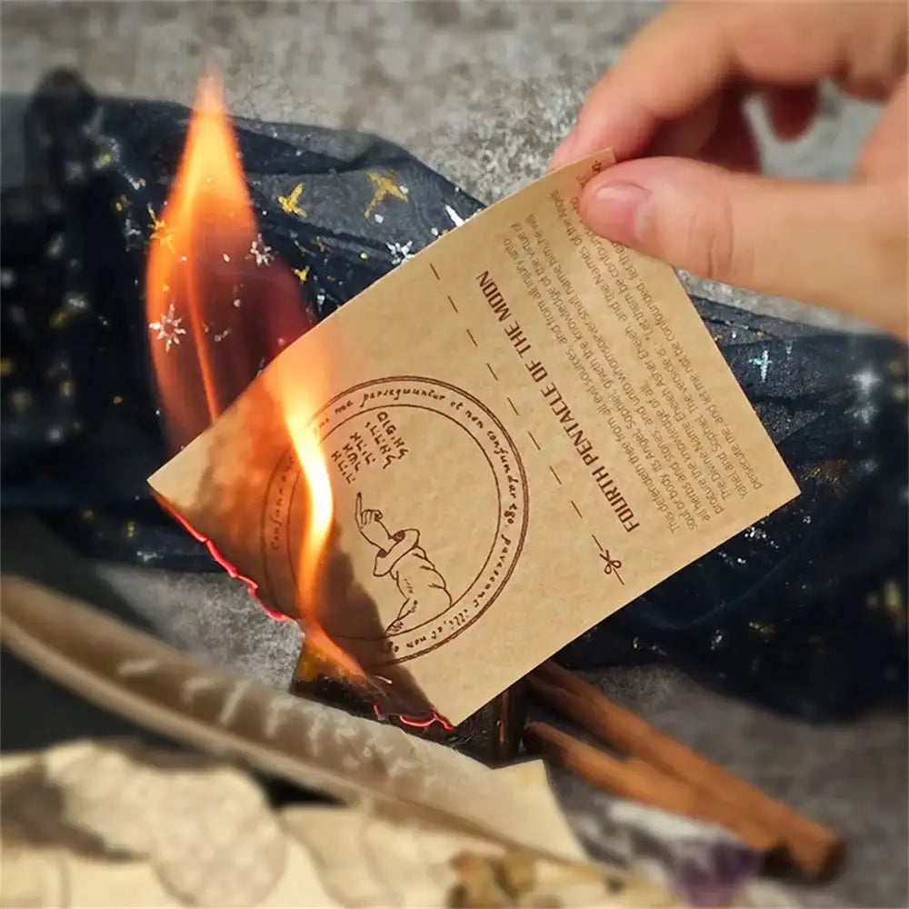 ✉️ Magic Solomon Seal Writing Paper Set – 46-Piece Blank Postcard Paper with Solomon Pentacle Print for Witchcraft