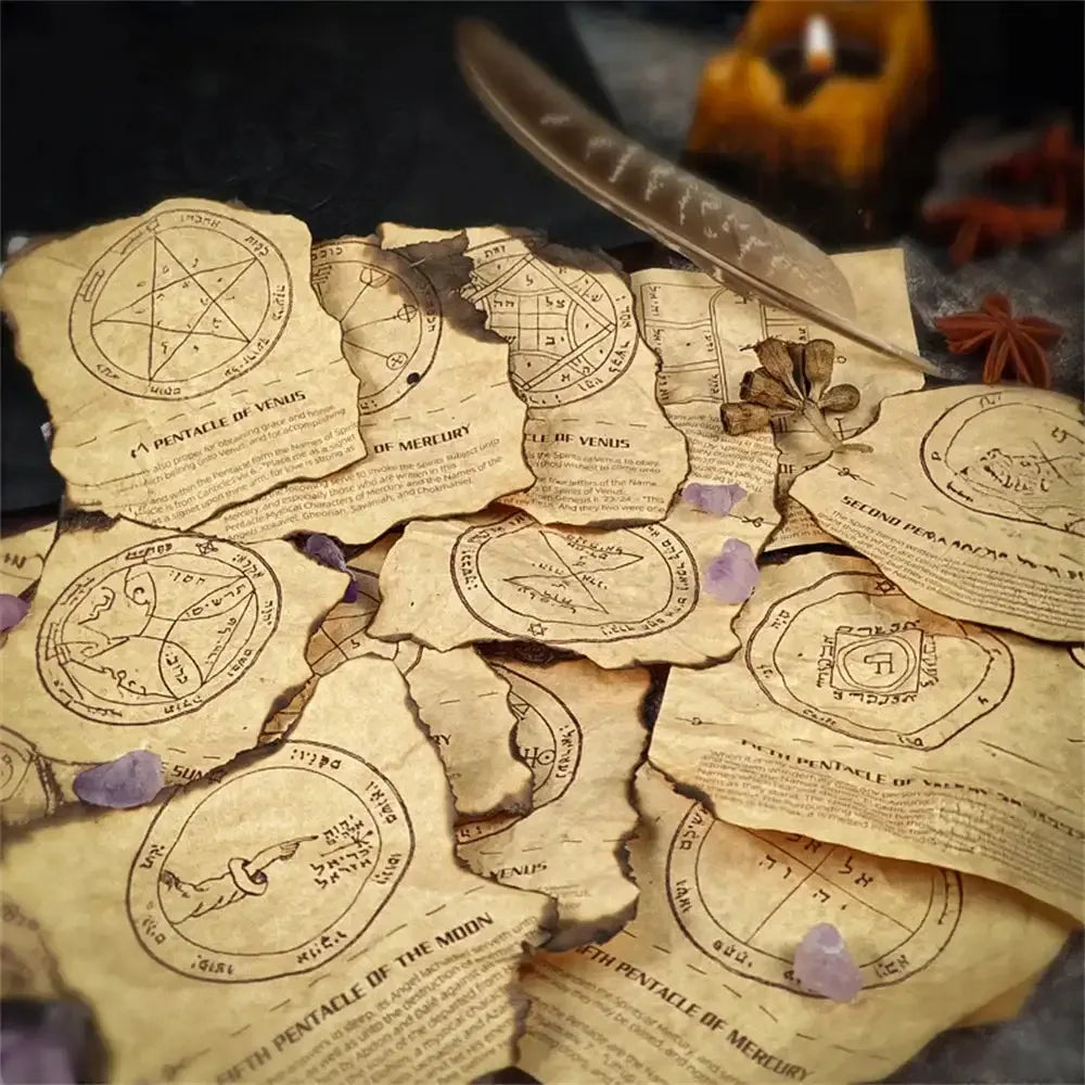 ✉️ Magic Writing Paper Set – 46 Pieces Printed with Solomon Seal and Solomon Pentacle for Witchcraft Postcards