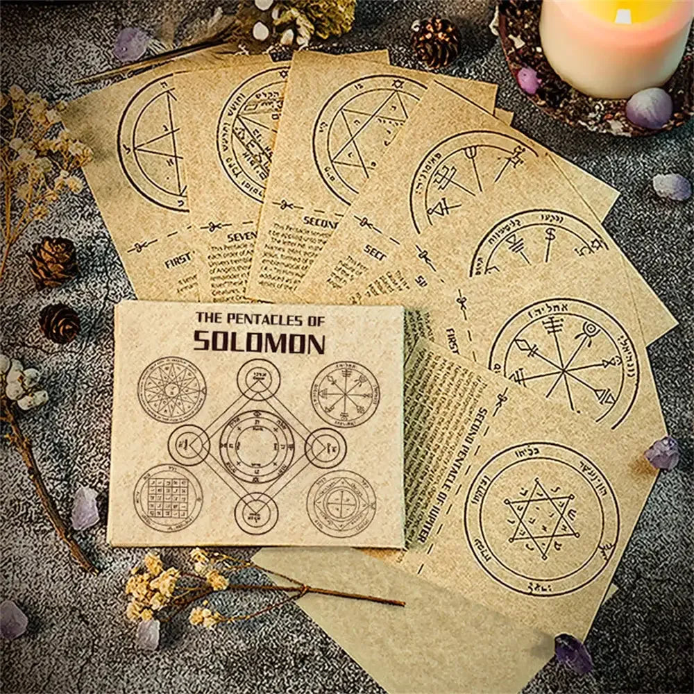 ✉️ Magic Writing Paper Set – 46 Pieces Printed with Solomon Seal and Solomon Pentacle for Witchcraft Postcards