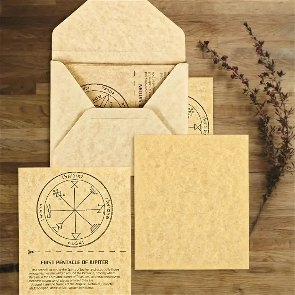 ✉️ Magic Writing Paper Set – 46 Pieces Printed with Solomon Seal and Solomon Pentacle for Witchcraft Postcards