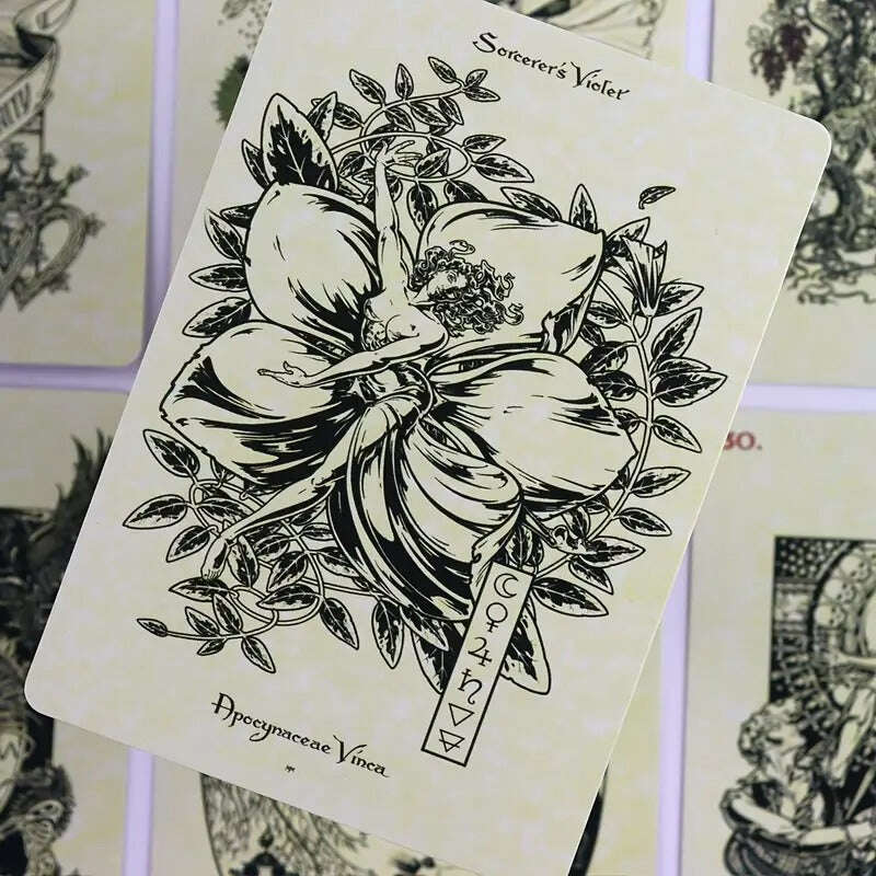 Magickal Botanical Oracle Cards – 33-Card English Tarot Divination Edition with Board Game