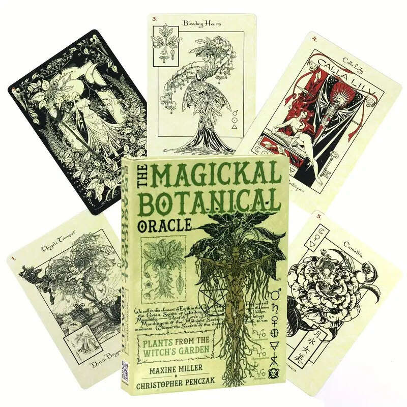 Magickal Botanical Oracle Cards – 33-Card English Tarot Divination Edition with Board Game