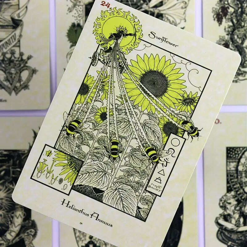 Magickal Botanical Oracle Cards – 33-Card English Tarot Divination Edition with Board Game