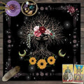 🃏 Mandala Tree of Life Tarot Tablecloth – Sea Velvet Square Butterfly Altar Cloth for Tarot Readings, Terrace Dining & Multi-Purpose Mystic Decor 034