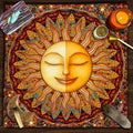 🃏 Mandala Tree of Life Tarot Tablecloth – Sea Velvet Square Butterfly Altar Cloth for Tarot Readings, Terrace Dining & Multi-Purpose Mystic Decor 023