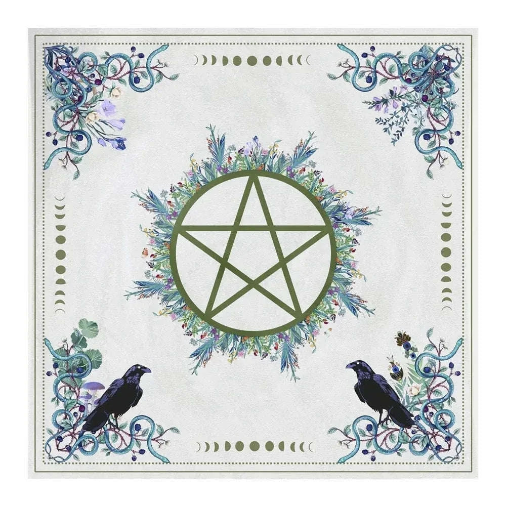 🃏 Mandala Tree of Life Tarot Tablecloth – Sea Velvet Square Butterfly Altar Cloth for Tarot Readings, Terrace Dining & Multi-Purpose Mystic Decor 043